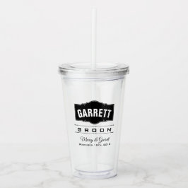 PERSONALISIERTER GROOM WEDD ACRYLIC TUMBLER ACRYLTRINKBECHER