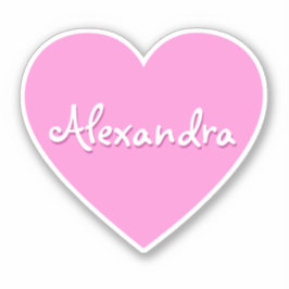Personalisierter großer rosa Herzname Aufkleber