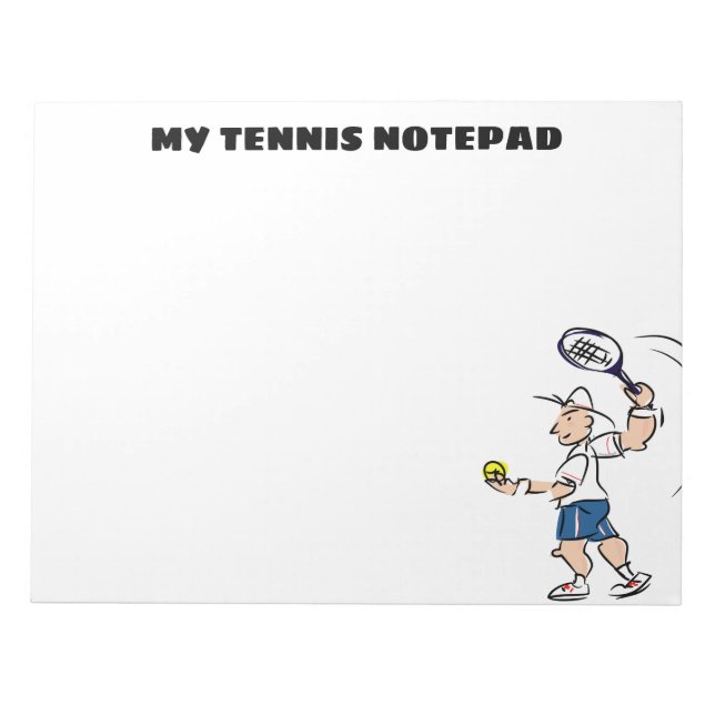 Personalisierter großer Tennisspieler und Trainer Notizblock (Vorderseite)