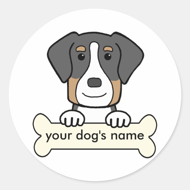 Personalisierter Großschweizer Hund Runder Aufkleber (Vorderseite)
