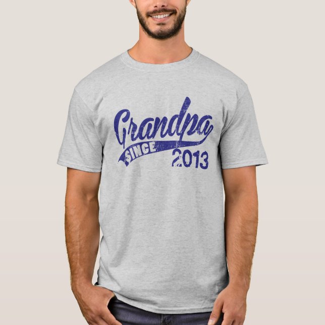 Personalisierter Großvater seit Jahr T-Shirt (Vorderseite)