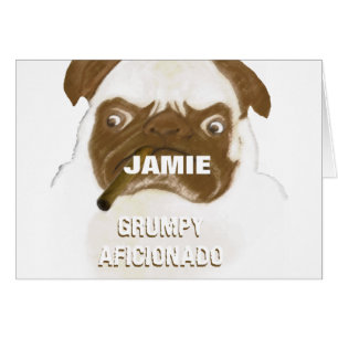 Personalisierter Grumpy AFICIONADO Mops Rauchen Zi