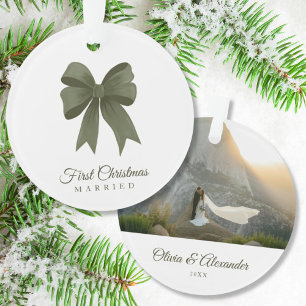 Personalisierter grüner Bow 1. Weihnachtsgeschenk  Ornament