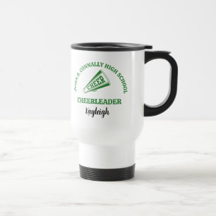 Personalisierter grüner Cheerleader der High Schoo Reisebecher