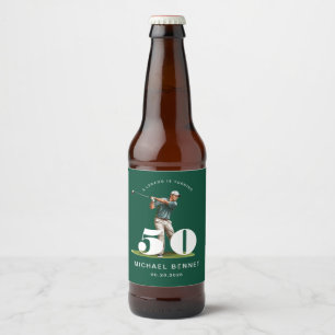 Personalisierter grüner Golf 50. Geburtstag Bierflaschenetikett