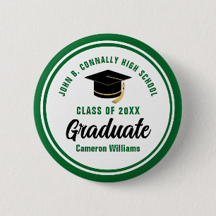 Personalisierter grüner Graduate Keepake Abschluss Button