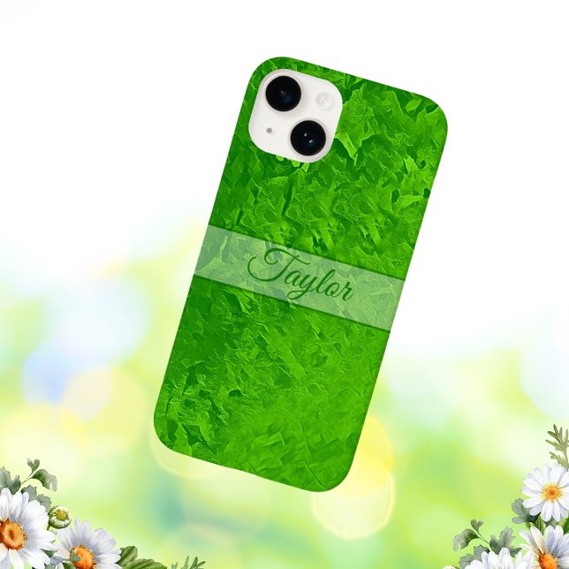 Personalisierter grüner Name Case-Mate iPhone 14 Hülle (Von Creator hochgeladen)