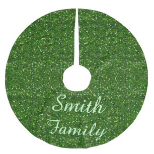 Personalisierter grüner polyester weihnachtsbaumdecke