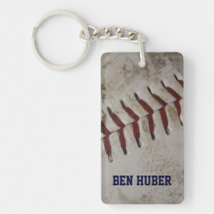 Personalisierter Grunge-Dirty-Baseball-Schlüsselan Schlüsselanhänger