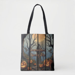 Personalisierter Gruselwald Halloween Tasche