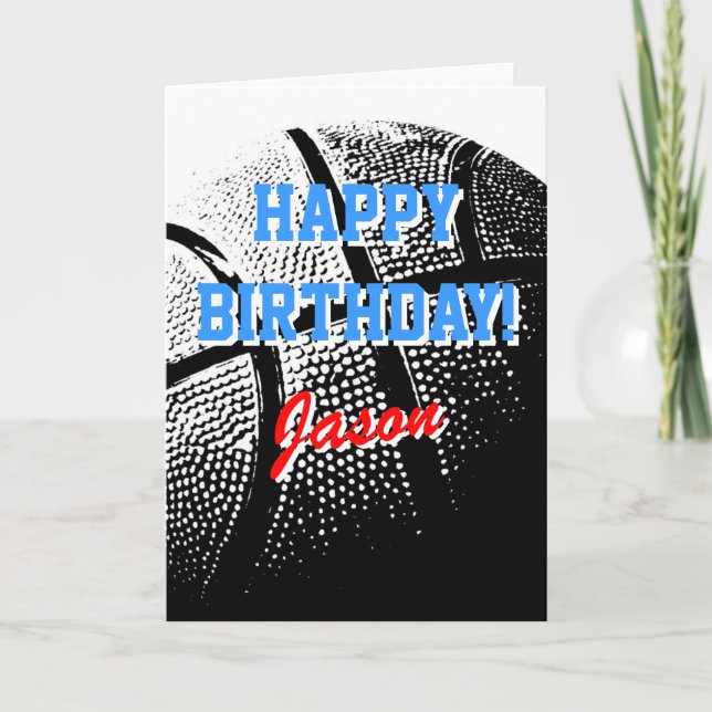 Personalisierter Grußkarte | Basketballsport Karte (Vorderseite)
