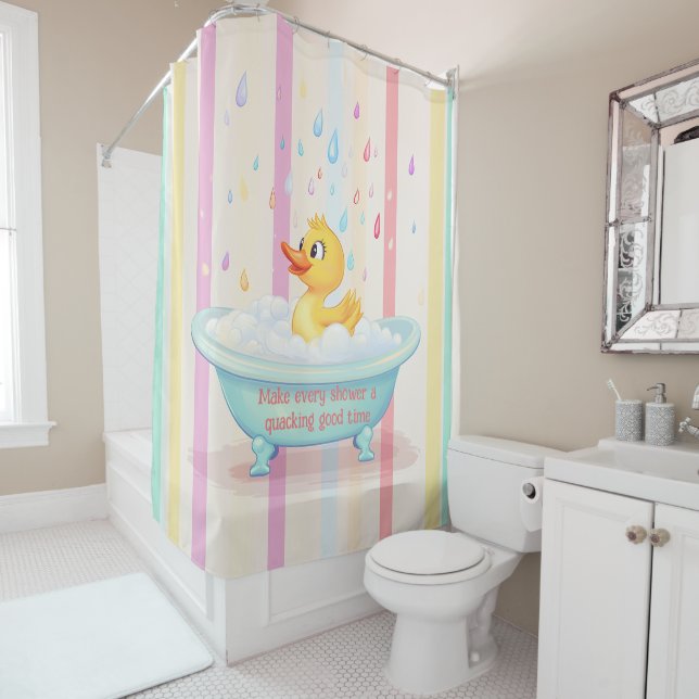 Personalisierter Gummi Duckie Kids Duschvorhang (Beispiel)