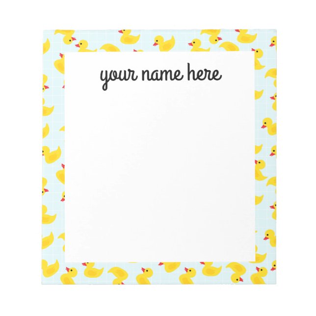 Personalisierter Gummi Ducky Notepad Notizblock (Vorderseite)