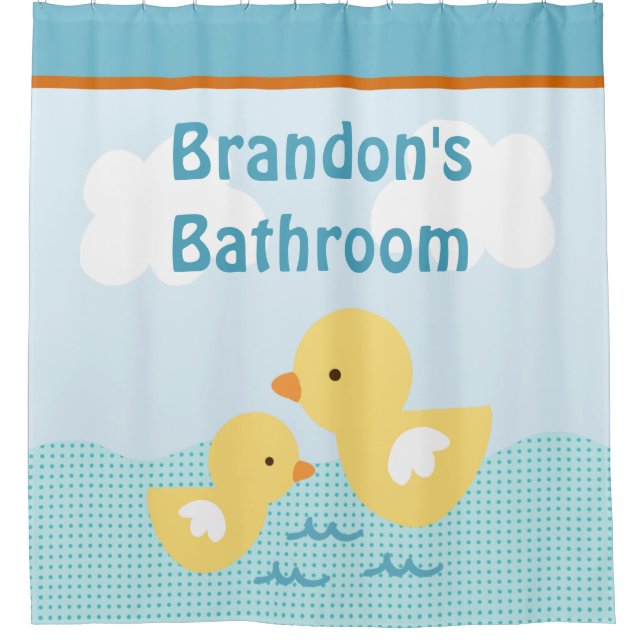 Personalisierter Gummiduckies Kinderduschvorhang Duschvorhang (Vorderseite)
