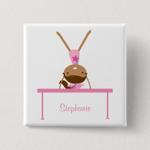 Personalisierter GymnastikSchwebebalken scherzt Button