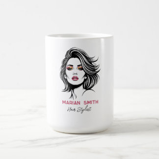 Personalisierter Haarstylist mit Glam Beauty Gesic Kaffeetasse