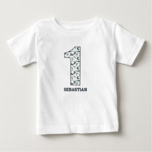 Personalisierter Hai Erster Geburtstag Shirt
