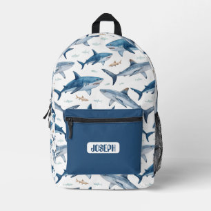 Personalisierter Haifisch-Muster-Rucksack für Jung Bedruckter Rucksack