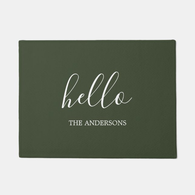 Personalisierter Hallo mit Name Door Mat Fußmatte (Vorderseite)