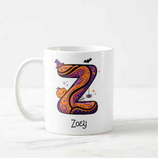 Personalisierter Halloween Anfangsbuchstabe Z Name Kaffeetasse