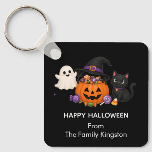 Personalisierter Halloween-Familienname-Aufkleber  Schlüsselanhänger