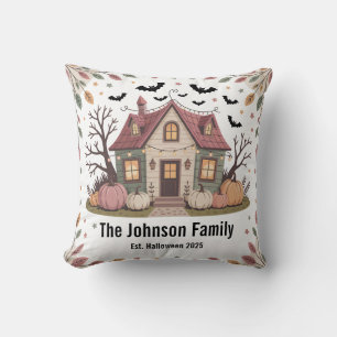 Personalisierter Halloween-Familienname Kissen