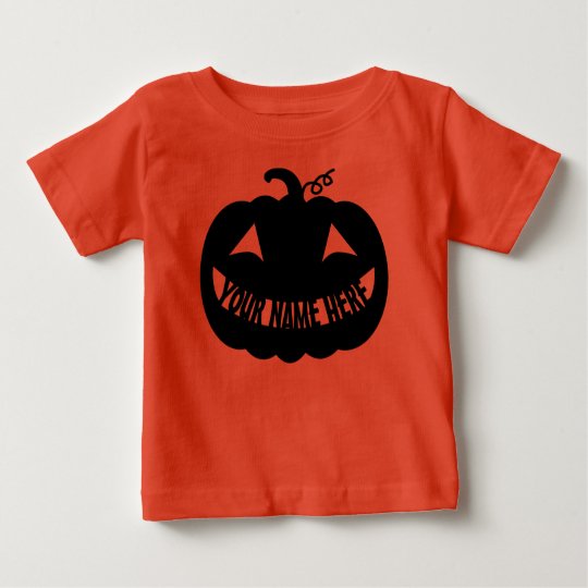 Personalisierter Halloween-Kürbis Baby T-shirt