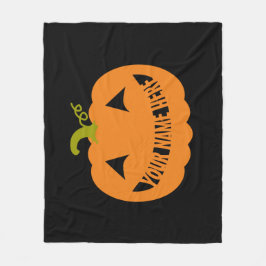 Personalisierter Halloween-Kürbis Fleecedecke