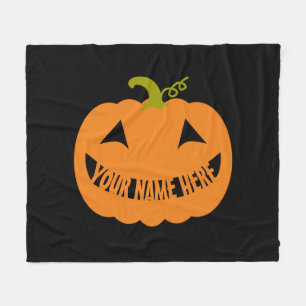 Personalisierter Halloween-Kürbis Fleecedecke