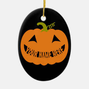 Personalisierter Halloween-Kürbis Keramik Ornament