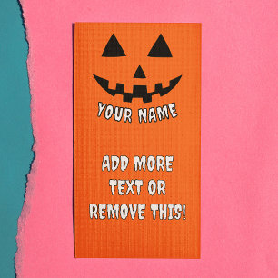 Personalisierter Halloween-Kürbis mit Ihrem Namen  Werbekarte