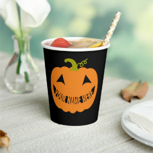 Personalisierter Halloween-Kürbis-Papierbecher Pappbecher