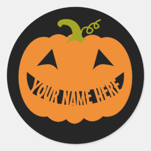 Personalisierter Halloween-Kürbis Runder Aufkleber
