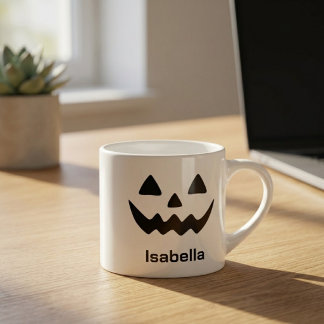 Personalisierter Halloween-Kürbiskopf-Jack-O-Lante Espressotasse