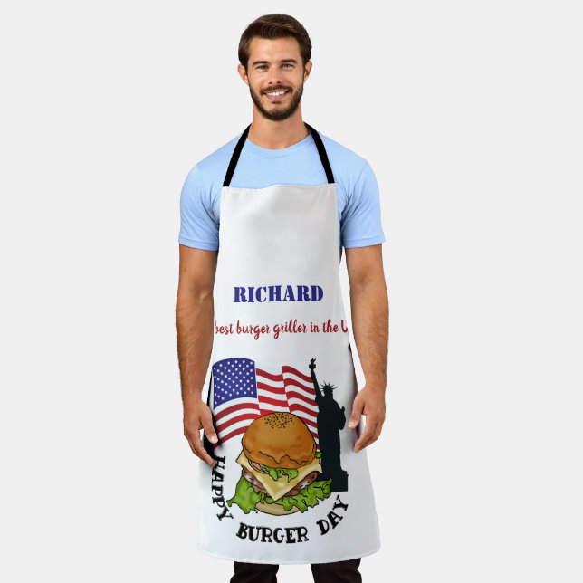 Personalisierter Hamburger Schürze (Getragen)