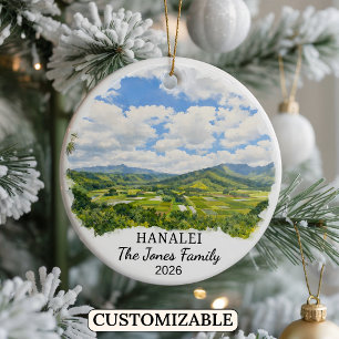 Personalisierter Hanalei-Schmuck, Benutzerdefinier Keramik Ornament