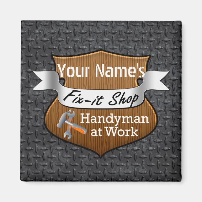 Personalisierter Handyman-Fix-It-Individuelle Name Magnet (Vorne)