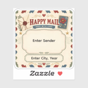 Personalisierter Happy Mail Pen Pal Umschlag Siege Aufkleber