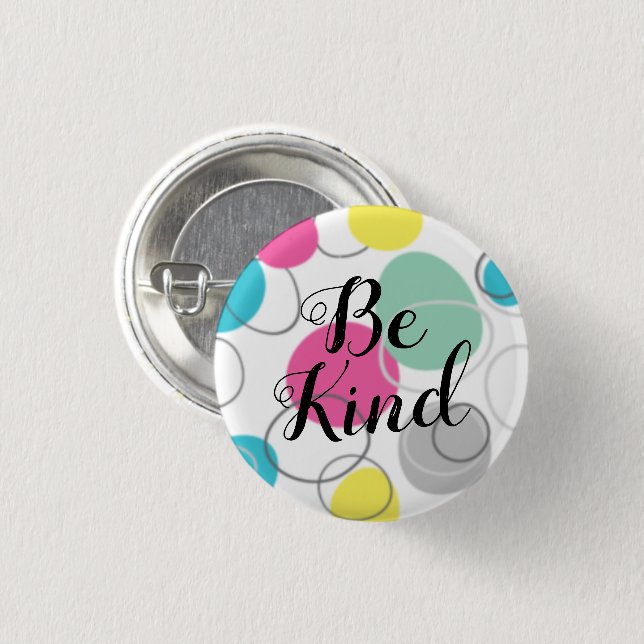 Personalisierter Happy Rainbow Retro Circle Button (Vorne & Hinten)
