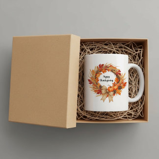 Personalisierter Happy-Thanksgiving-Becher Kaffeetasse