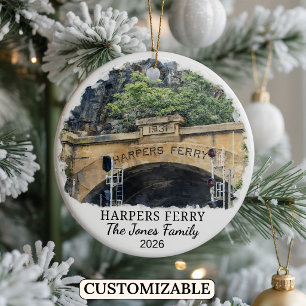 Personalisierter Harpers Ferry Weihnachtsschmuck, Keramik Ornament