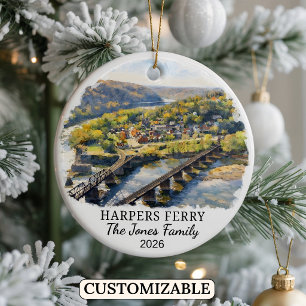Personalisierter Harpers Ferry Weihnachtsschmuck, Keramik Ornament