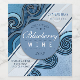 Personalisierter hausgemachter Blaubeerwein Weinetikett