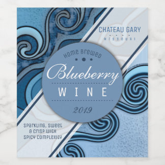 Personalisierter hausgemachter Blaubeerwein Weinetikett