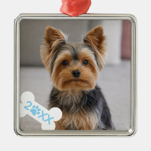 Personalisierter Haustier-Foto-Pfotenabdruck Ornament Aus Metall