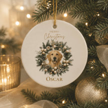 Personalisierter Haustier-Foto-Weihnachts-Kranz-Or