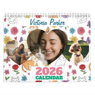 Personalisierter Haustierliebhaber-Fotokalender Kalender