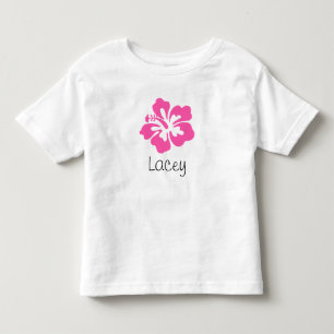 Personalisierter hawaiianischer Blume Hibiskus Ros Kleinkind T-shirt