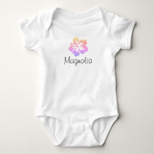 Personalisierter hawaiianischer Hibiskus Baby Strampler
