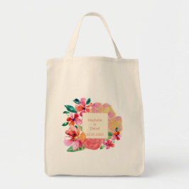 Personalisierter hawaiianischer Tropenflorenplash Tragetasche